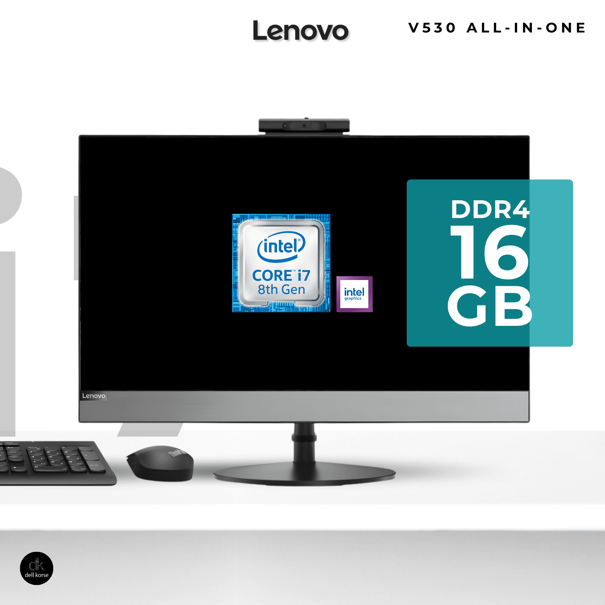 Lenovo V530 All-In-One Desktop | 24" FHD | Intel Core i7 (8th Gen) | 16GB RAM | 256GB SSD — image 1